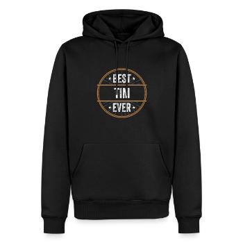 Meilleur cadeau de prénom de Tim - Sweat à capuche Premium bio Homme - noir - Devant - Nico (187cm)