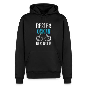 Oskar Vorname Name Geburtstag - Männer Premium Bio Hoodie - Schwarz - Vorne - Nico (187cm)