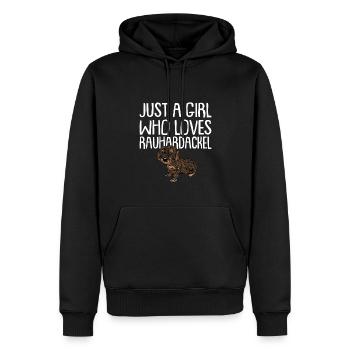 Doge teckel à poil dur Dog Propriétaire de chien - Sweat à capuche Premium bio Homme - noir - Devant - Nico (187cm)