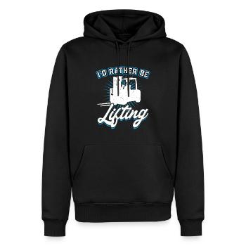 I'd Rather Be Lifting - Forklift Operator - Men’s Premium Organic Hoodie - black - Front - Nico (187cm)