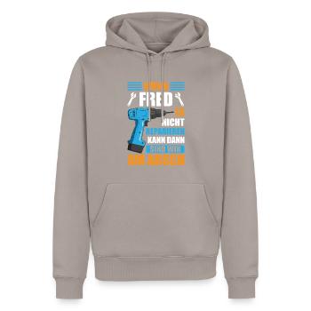 Fred Vorname Name Geburtstag Reparieren - Männer Premium Bio Hoodie - Taupe - Vorne - Nico (187cm)