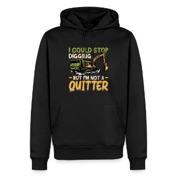 Je pourrais arrêter de creuser - Opérateur d’excavatrice - Sweat à capuche Premium bio Homme - noir - Devant - Nico (187cm)