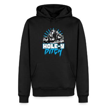 Hole-y Ditch - Excavator Operator - Men’s Premium Organic Hoodie - black - Front - Nico (187cm)
