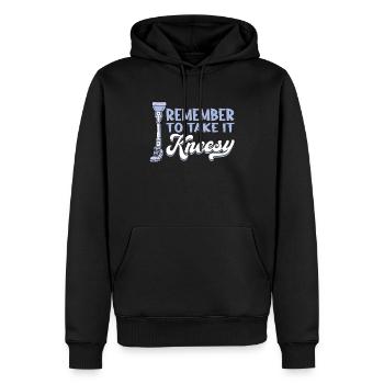 N’oubliez pas de le prendre genoux - Prothèse de jambe - Sweat à capuche Premium bio Homme - noir - Devant - Nico (187cm)