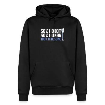Robot Et Humain Et Génial - Prothèse de jambe - Sweat à capuche Premium bio Homme - noir - Devant - Nico (187cm)