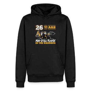 26 Jahre - 26 Jahre Alt - 26. Geburtstag - Bagger - Männer Premium Bio Hoodie - Schwarz - Vorne - Nico (187cm)