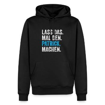 Lass das mal den Patrick machen Name - Männer Premium Bio Hoodie - Schwarz - Vorne - Nico (187cm)