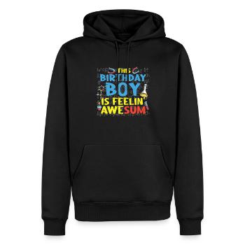 Dieses Geburtstagskind Hat Immer Eine Lösung - Männer Premium Bio Hoodie - Schwarz - Vorne - Nico (187cm)