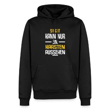 Karsten Vorname Name Geburtstag - Männer Premium Bio Hoodie - Schwarz - Vorne - Nico (187cm)