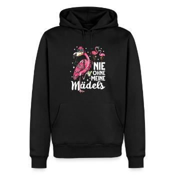 Flamingo JGA - Männer Premium Bio Hoodie - Schwarz - Vorne - Nico (187cm)