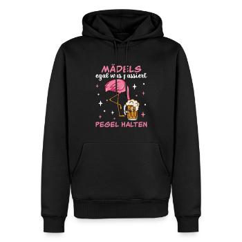 Flamingo JGA - Männer Premium Bio Hoodie - Schwarz - Vorne - Nico (187cm)