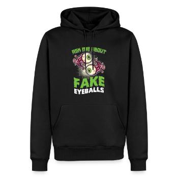 Posez-moi des questions sur les faux globes oculaires - Taxidermie - Sweat à capuche Premium bio Homme - noir - Devant - Nico (187cm)