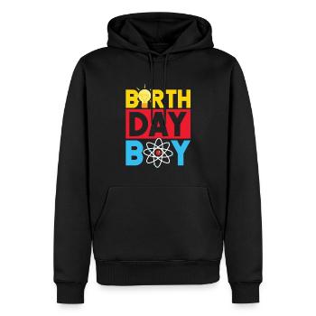 Science Birthday Garçon - Sweat à capuche Premium bio Homme - noir - Devant - Nico (187cm)