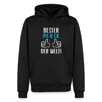 Patrick Vorname Name Geburtstag - Männer Premium Bio Hoodie - Schwarz - Vorne - Nico (187cm)