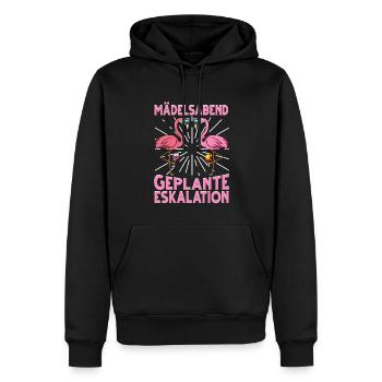 Flamingo JGA - Männer Premium Bio Hoodie - Schwarz - Vorne - Nico (187cm)
