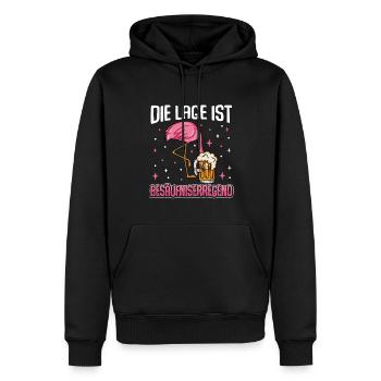 Flamingo JGA - Männer Premium Bio Hoodie - Schwarz - Vorne - Nico (187cm)