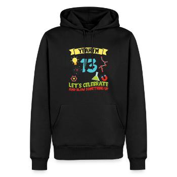 yes I'm 13 - Science Birthday - Men’s Premium Organic Hoodie - black - Front - Nico (187cm)