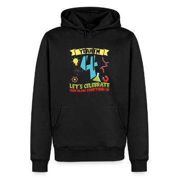 yes I'm 4 - Science Birthday - Men’s Premium Organic Hoodie - black - Front - Nico (187cm)