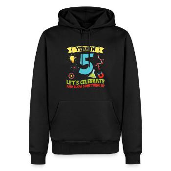yes I'm 5 - Science Birthday - Men’s Premium Organic Hoodie - black - Front - Nico (187cm)