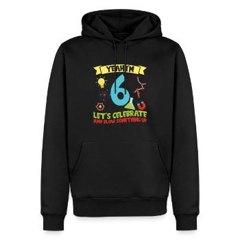 yes I'm 6 - Science Birthday - Men’s Premium Organic Hoodie - black - Front - Nico (187cm)