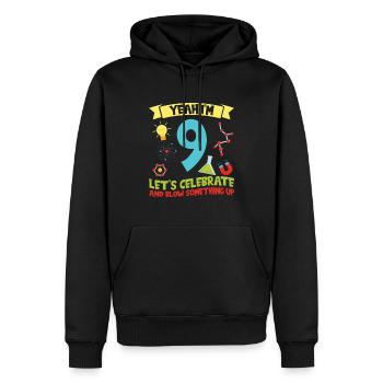 Yeah I'm 9 - Science Birthday - Männer Premium Bio Hoodie - Schwarz - Vorne - Nico (187cm)