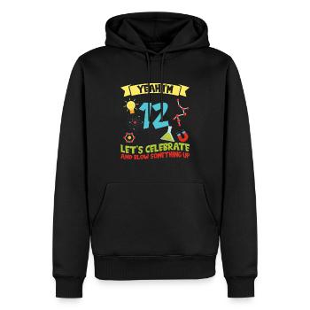 Yeah I'm 12 - Science Birthday - Männer Premium Bio Hoodie - Schwarz - Vorne - Nico (187cm)