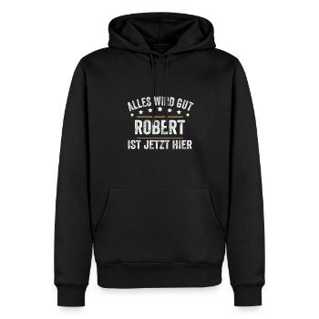 Robert Vorname Name Geburtstag - Männer Premium Bio Hoodie - Schwarz - Vorne - Nico (187cm)