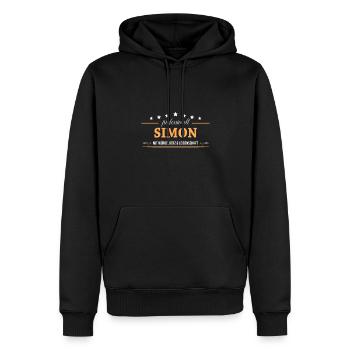 Professionell Simon Name Vorname - Männer Premium Bio Hoodie - Schwarz - Vorne - Nico (187cm)