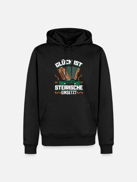 Steirische Harmonika Quetschn Ziachorgel - Männer Premium Bio Hoodie - Schwarz