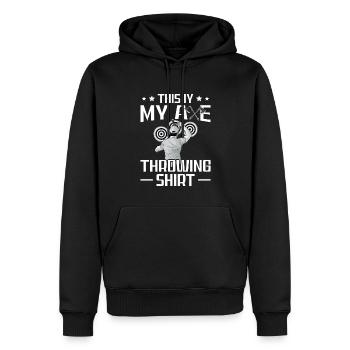 Axt Werfen - Männer Premium Bio Hoodie - Schwarz - Vorne - Nico (187cm)