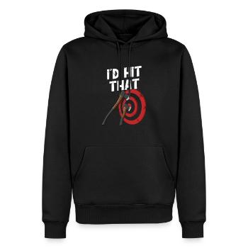 Axt Werfen - Männer Premium Bio Hoodie - Schwarz - Vorne - Nico (187cm)