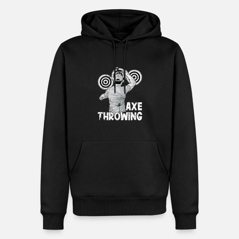 Axt Werfen - Männer Premium Bio Hoodie - Schwarz