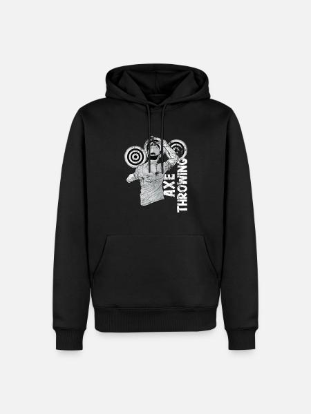 Axt Werfen - Männer Premium Bio Hoodie - Schwarz