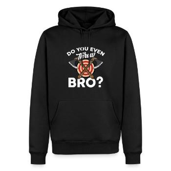 Axt Werfen - Männer Premium Bio Hoodie - Schwarz - Vorne - Nico (187cm)