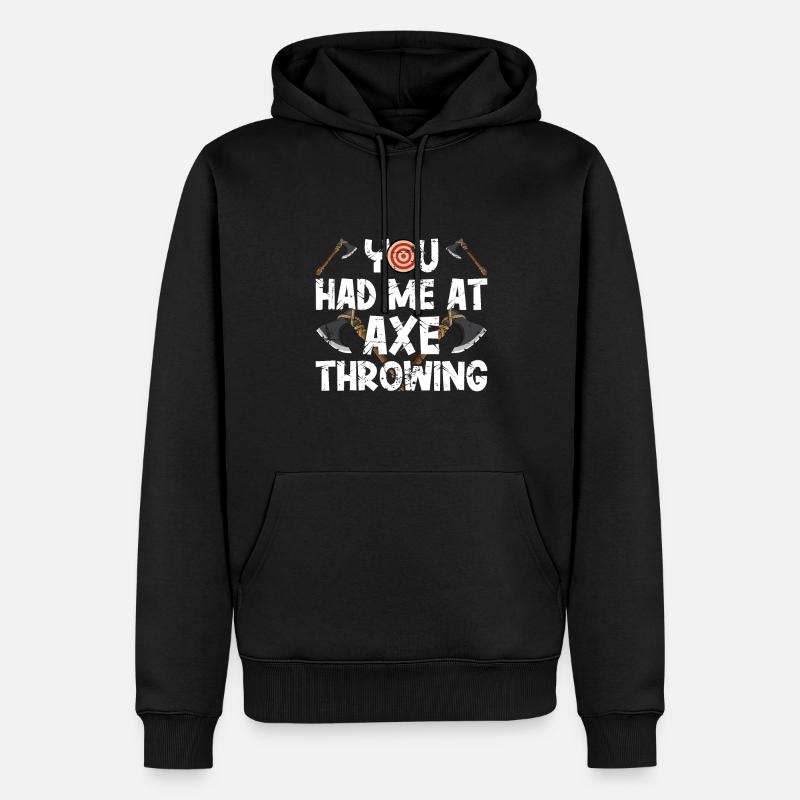 Axt Werfen - Männer Premium Bio Hoodie - Schwarz