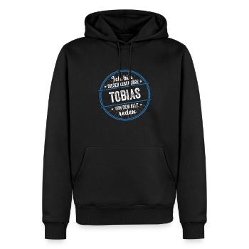 Ich bin dieser legendärer Tobias Name - Männer Premium Bio Hoodie - Schwarz - Vorne - Nico (187cm)