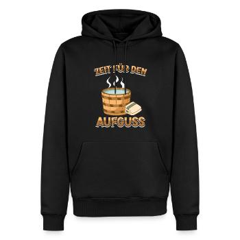 Sauna - Männer Premium Bio Hoodie - Schwarz - Vorne - Nico (187cm)