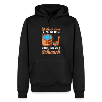 Sauna - Männer Premium Bio Hoodie - Schwarz - Vorne - Nico (187cm)