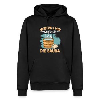 Sauna - Männer Premium Bio Hoodie - Schwarz - Vorne - Nico (187cm)
