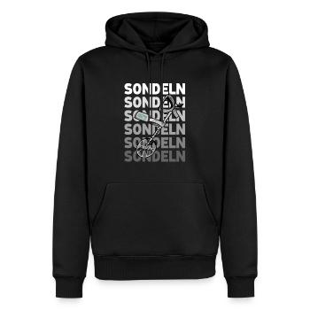 Sondeln - Männer Premium Bio Hoodie - Schwarz - Vorne - Nico (187cm)