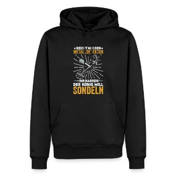Sondeln - Männer Premium Bio Hoodie - Schwarz - Vorne - Nico (187cm)