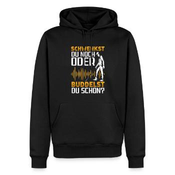 Sondeln - Männer Premium Bio Hoodie - Schwarz - Vorne - Nico (187cm)