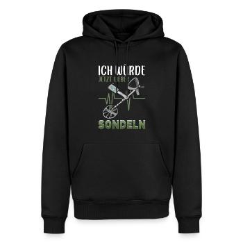 Sondeln - Männer Premium Bio Hoodie - Schwarz - Vorne - Nico (187cm)