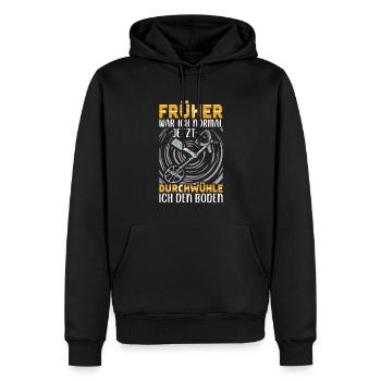 Sondeln - Männer Premium Bio Hoodie - Schwarz - Vorne - Nico (187cm)