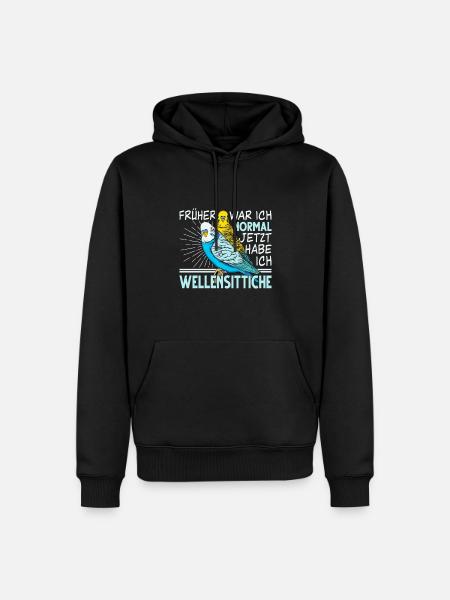 Wellensittich Vogel - Männer Premium Bio Hoodie - Schwarz
