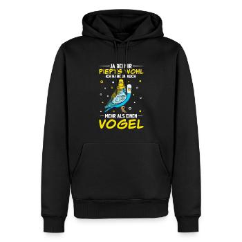 Wellensittich Nymphensittich Papagei Vogelkäfig - Männer Premium Bio Hoodie - Schwarz - Vorne - Nico (187cm)