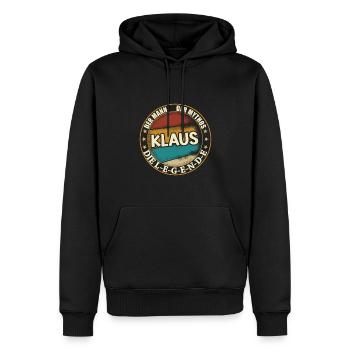 Klaus Vorname Name Geburtstag - Männer Premium Bio Hoodie - Schwarz - Vorne - Nico (187cm)