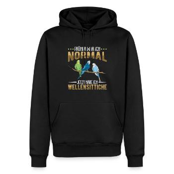 Wellensittich Nymphensittich Papagei Vogelkäfig - Männer Premium Bio Hoodie - Schwarz - Vorne - Nico (187cm)