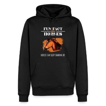 Fun Fact About Horses - Horse Lover - Men’s Premium Organic Hoodie - black - Front - Nico (187cm)