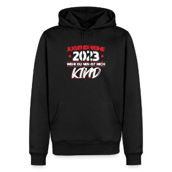 Jugendweihe 2023 Mädchen Junge - Männer Premium Bio Hoodie - Schwarz - Vorne - Nico (187cm)